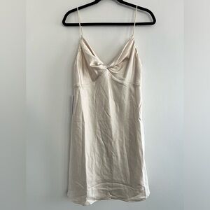 NWT Marilyn Mini Dress Champagne US 10/Au 14 Slim Fitting White Graduation Dress